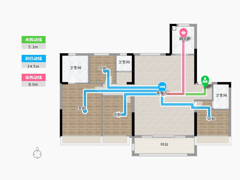 山东省-济南市-莱芜碧桂园天玺-161.60-户型库-动静线