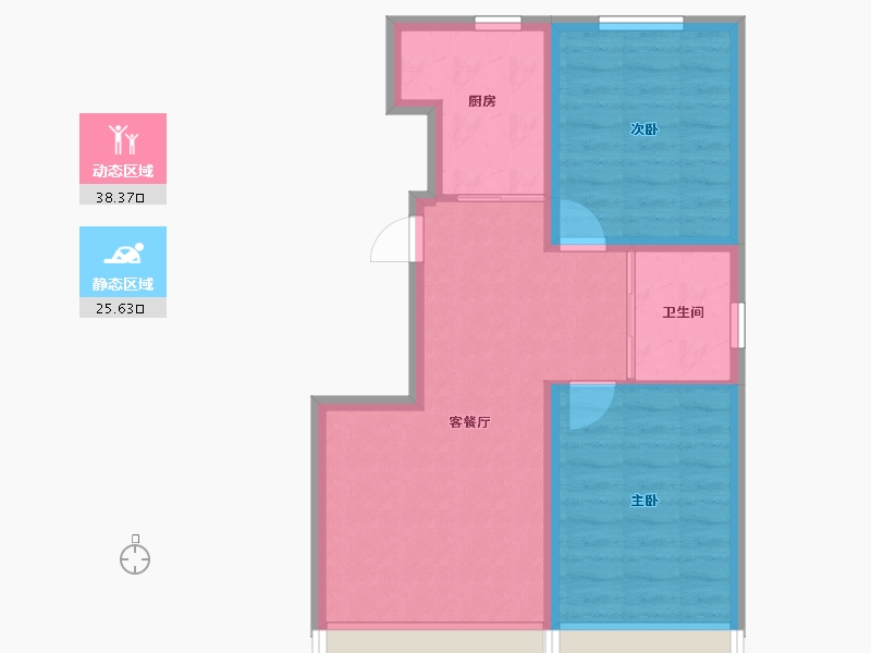 吉林省-长春市-万隆伟业京学府-57.15-户型库-动静分区