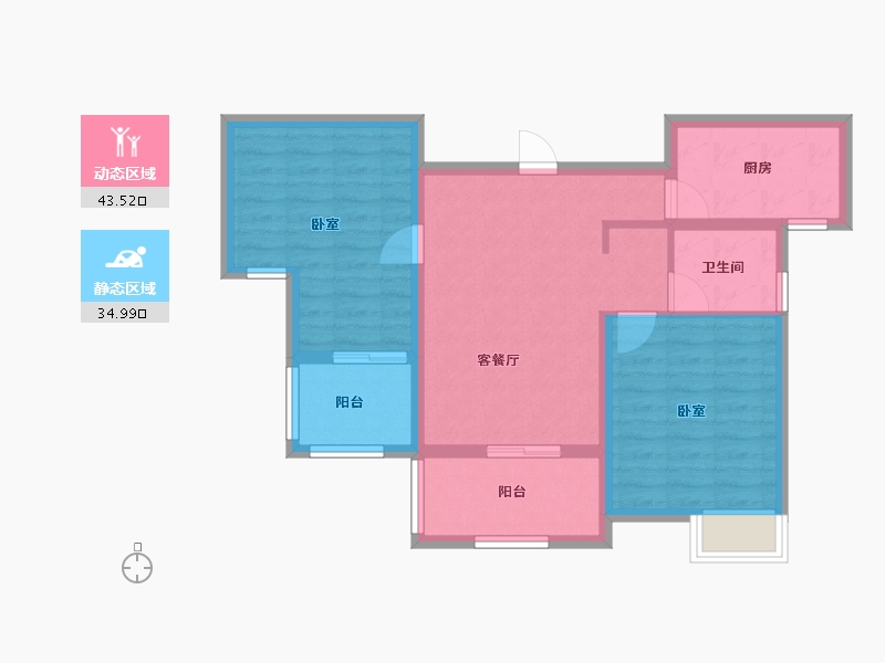 江苏省-南京市-金浦御龙湾-69.61-户型库-动静分区