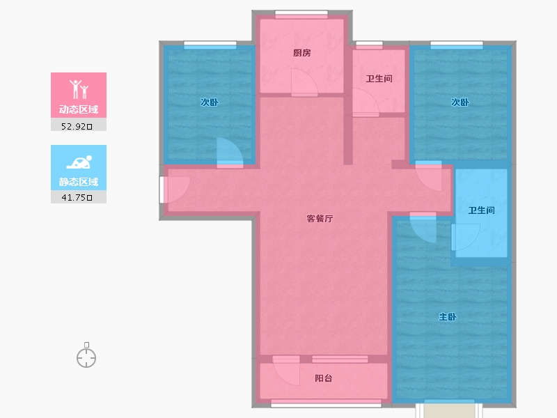 河北省-石家庄市-紫晶悦城-90.00-户型库-动静分区