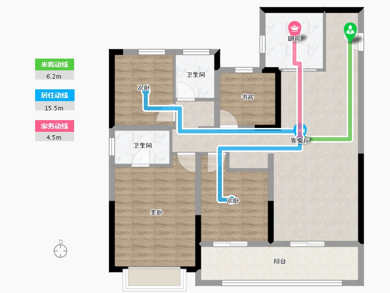 江苏省-南京市-凤溪苑-101.60-户型库-动静线