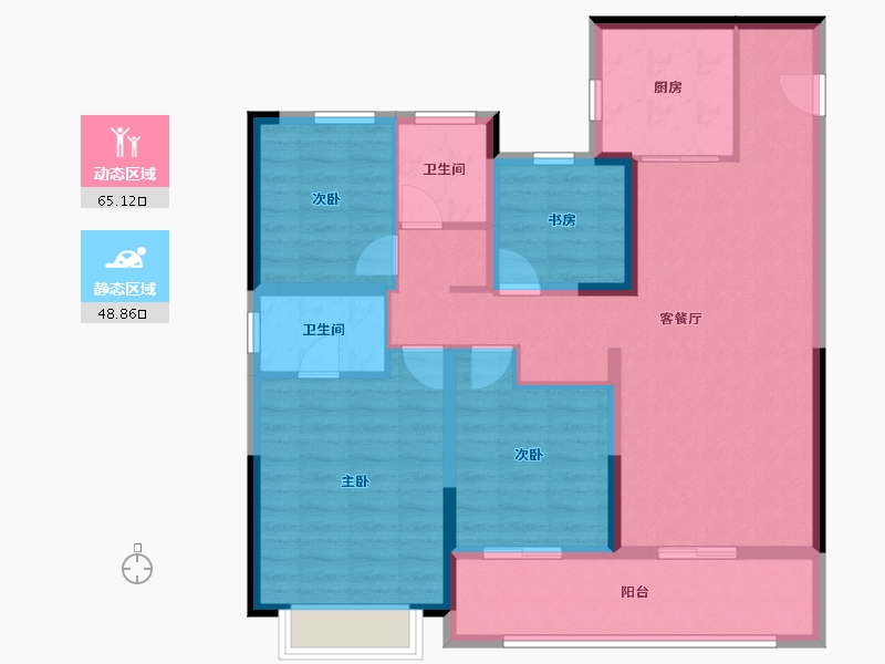 江苏省-南京市-凤溪苑-101.60-户型库-动静分区