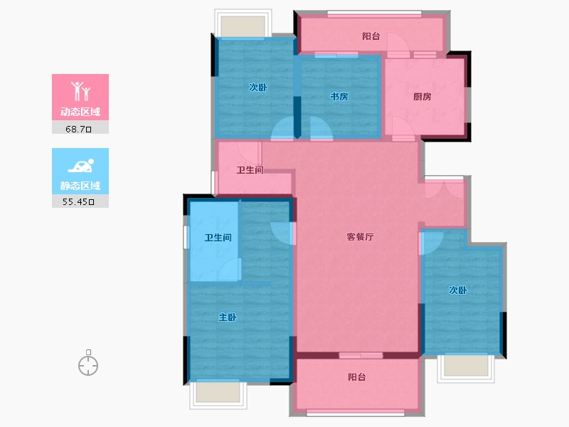 江苏省-南京市-金浦御龙湾-110.40-户型库-动静分区