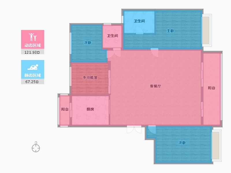 陕西省-西安市-万达·天樾二期-北区-150.00-户型库-动静分区