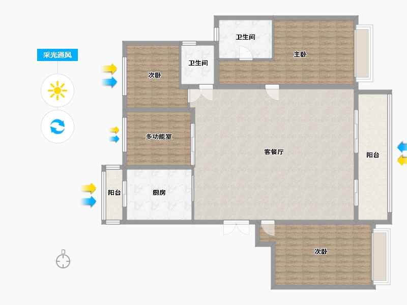 陕西省-西安市-万达·天樾二期-北区-150.00-户型库-采光通风