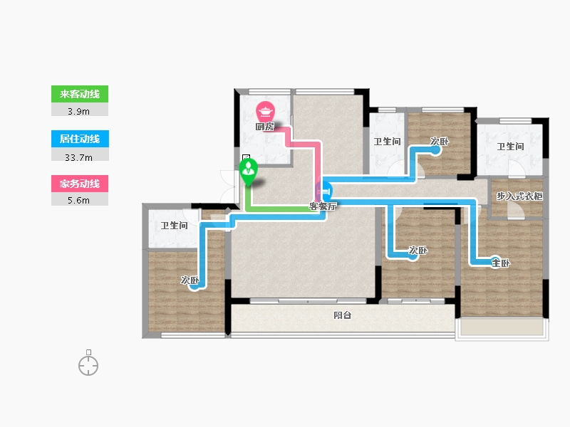 浙江省-嘉兴市-万城万杭府-144.01-户型库-动静线