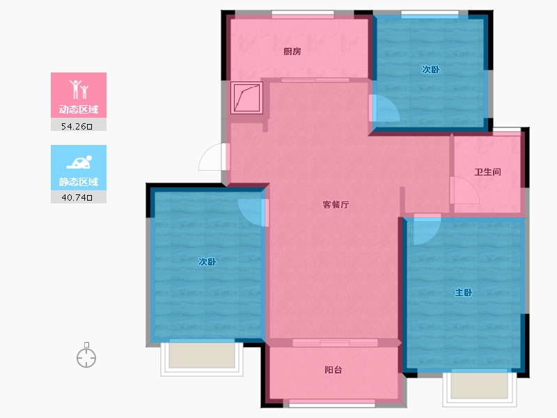 山东省-济南市-鑫苑御泉湾-84.00-户型库-动静分区