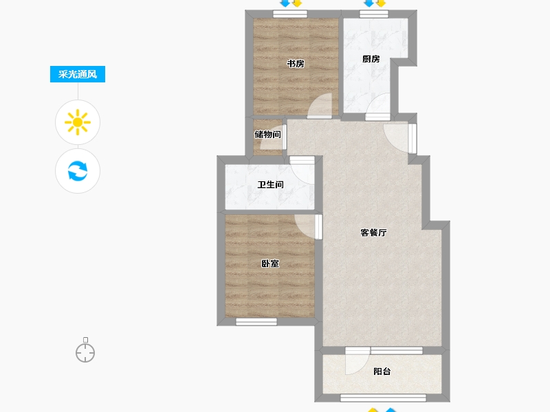 河北省-廊坊市-首开国风悦府-59.51-户型库-采光通风