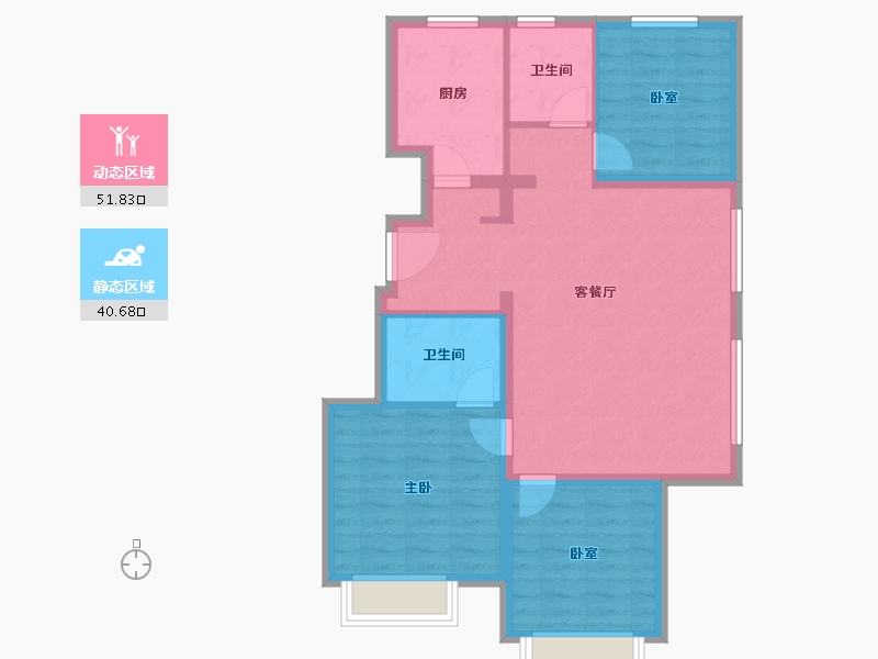 河北省-保定市-华远·海蓝城-83.07-户型库-动静分区