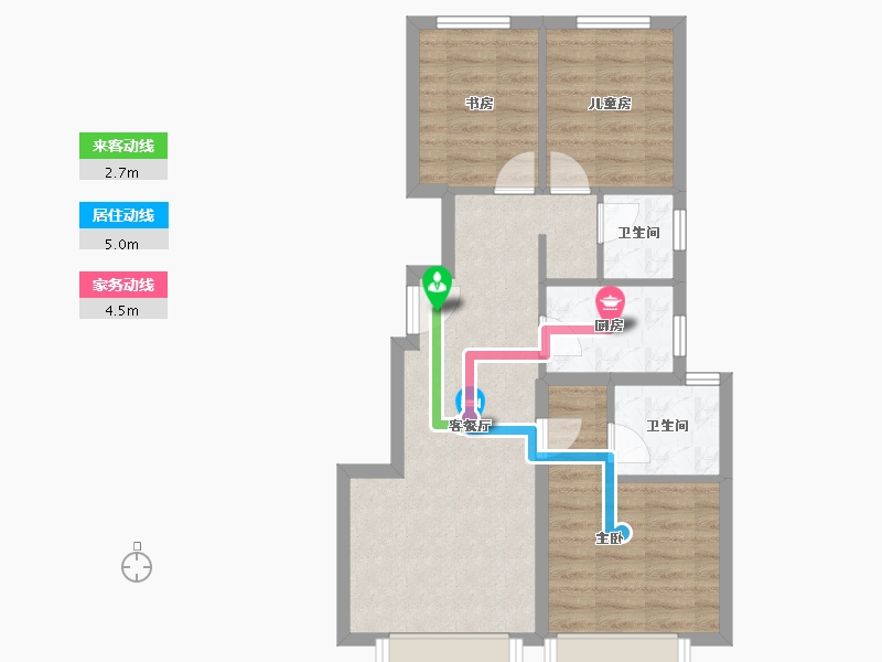 河北省-保定市-华远·海蓝城-64.29-户型库-动静线