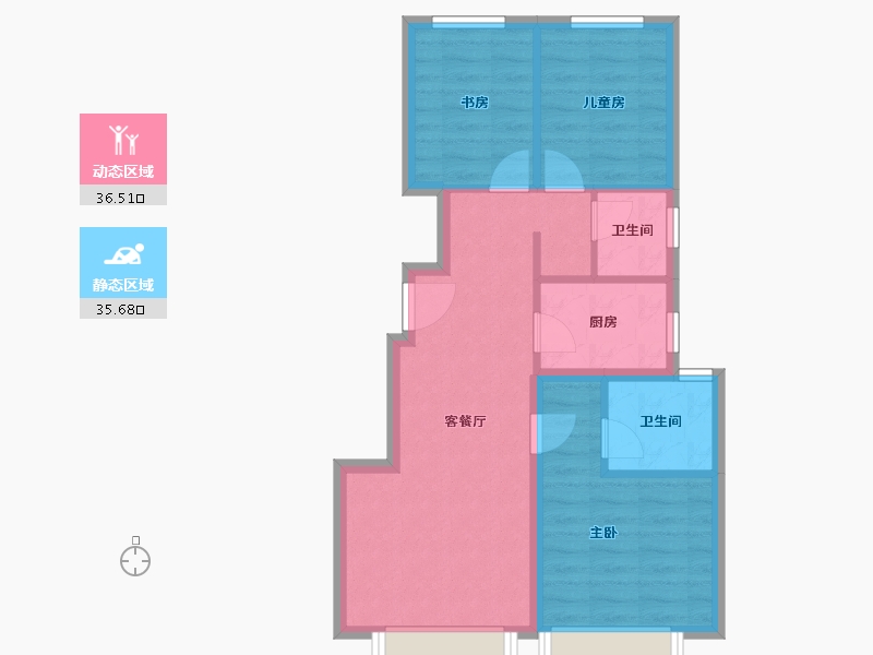 河北省-保定市-华远·海蓝城-64.29-户型库-动静分区