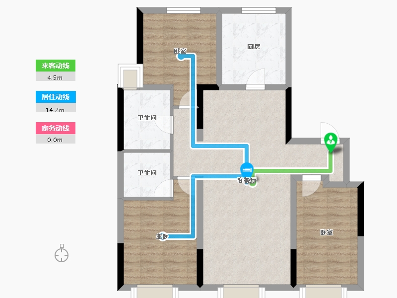 吉林省-长春市-中海锦城-84.95-户型库-动静线