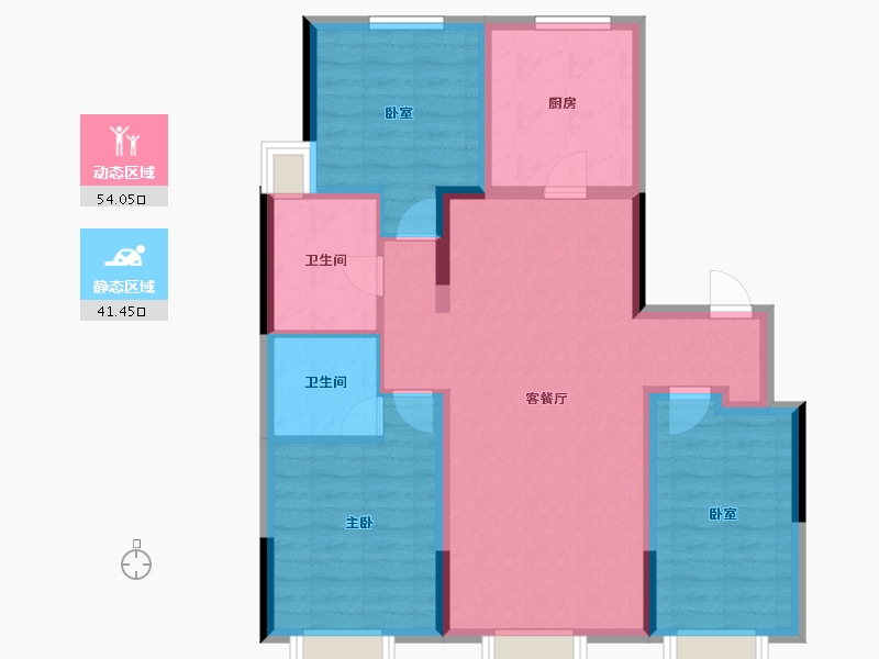 吉林省-长春市-中海锦城-84.95-户型库-动静分区