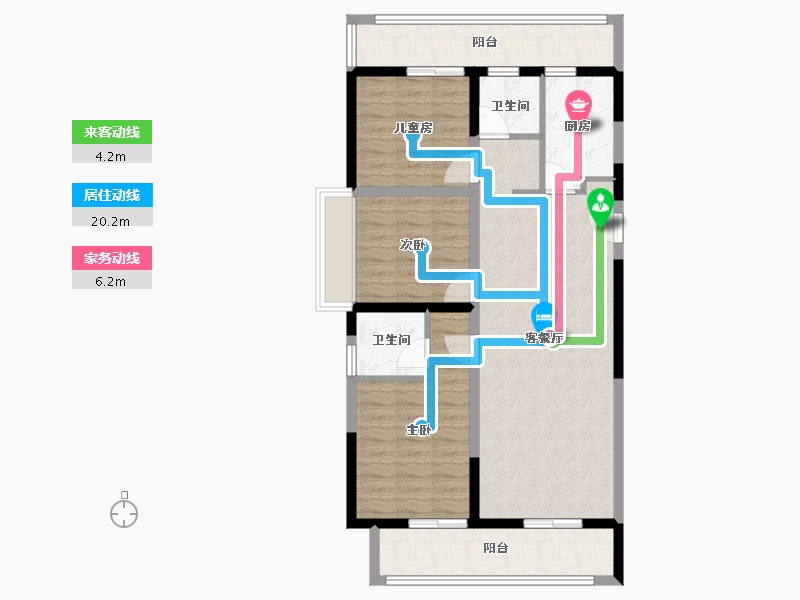 河南省-郑州市-常绿东风宸苑-93.00-户型库-动静线