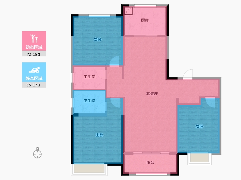 山东省-济南市-鑫苑御泉湾-114.40-户型库-动静分区