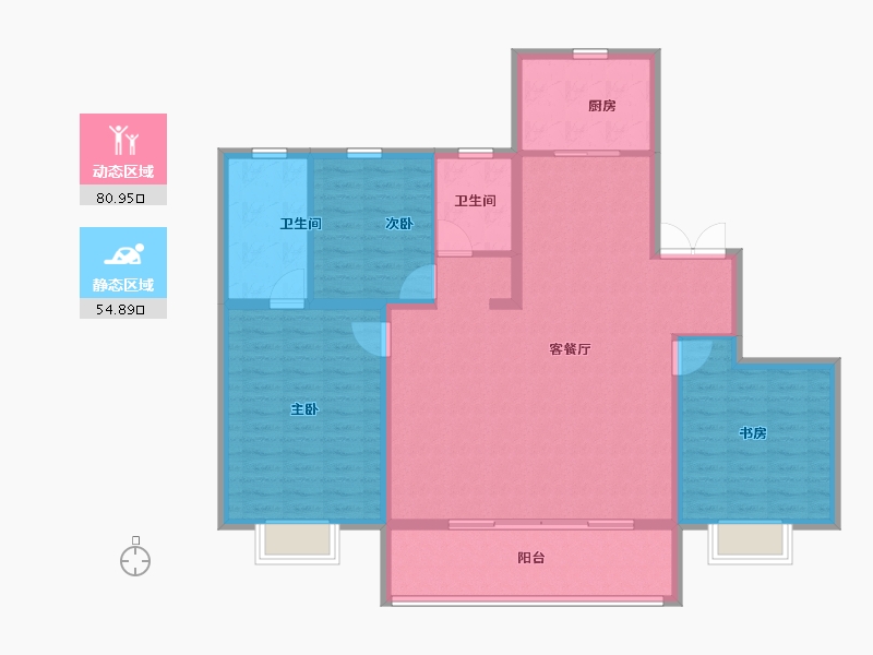 江苏省-南京市-河西金茂府-124.00-户型库-动静分区