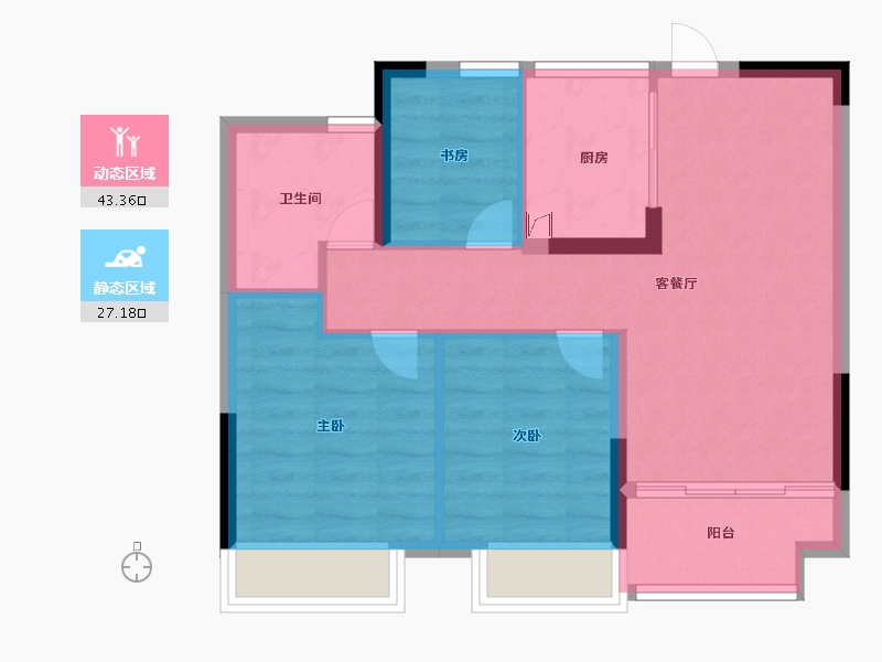 浙江省-嘉兴市-鸿翔金桂里-63.00-户型库-动静分区