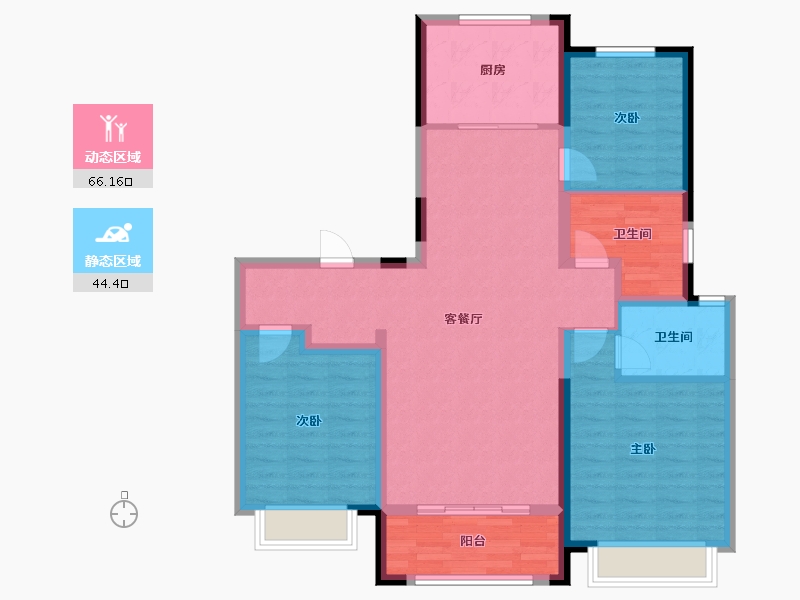 山东省-济南市-鑫苑御泉湾-99.21-户型库-动静分区