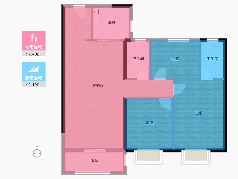 浙江省-温州市-文成县碧桂园文澜豪庭-90.00-户型库-动静分区