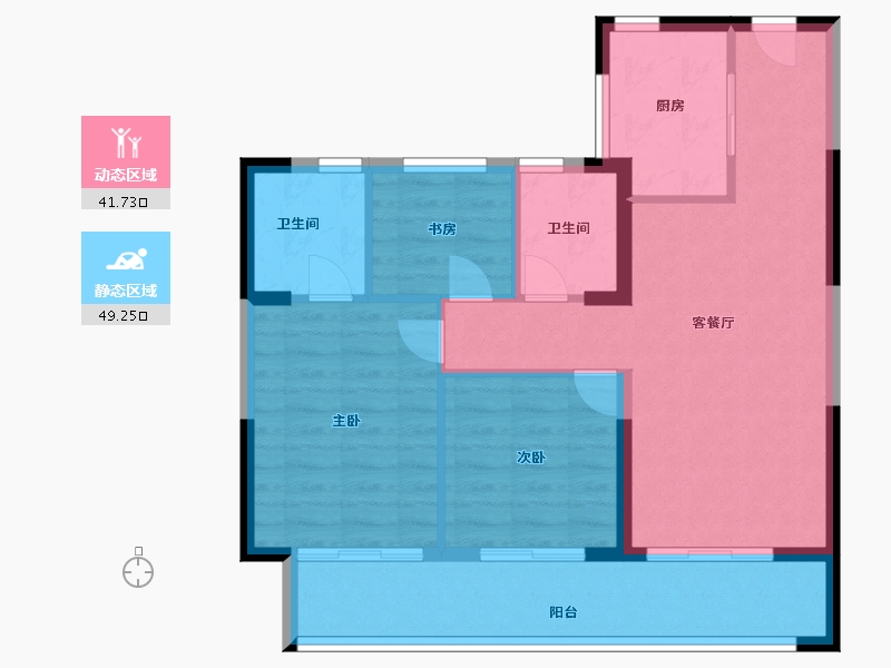 浙江省-嘉兴市-蔚蓝名苑-82.00-户型库-动静分区