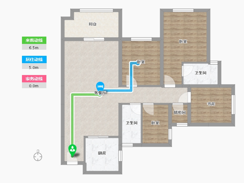 贵州省-遵义市-鼎源春天-110.00-户型库-动静线