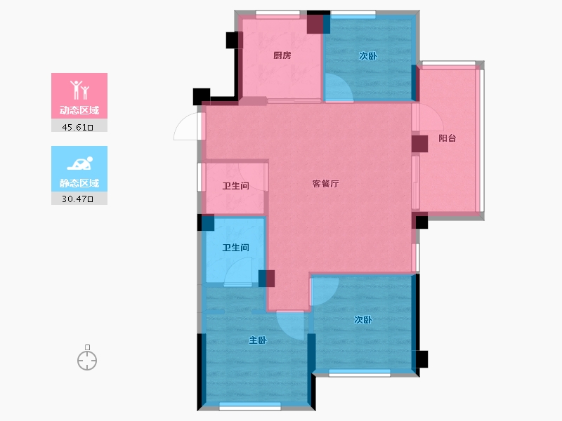 福建省-福州市-招商江悦府-68.00-户型库-动静分区