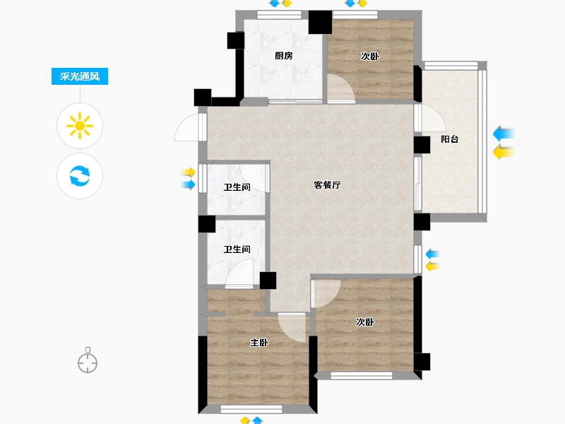 福建省-福州市-招商江悦府-68.00-户型库-采光通风