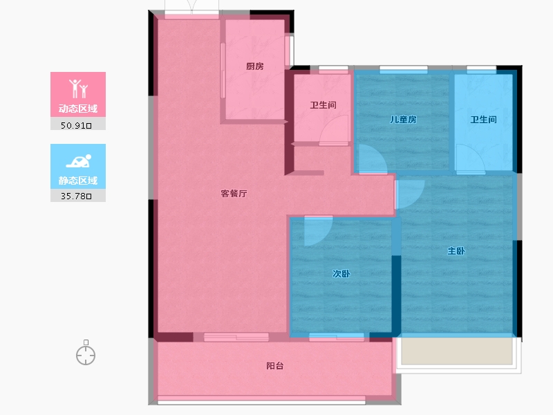 浙江省-嘉兴市-秀悦澜庭-78.01-户型库-动静分区