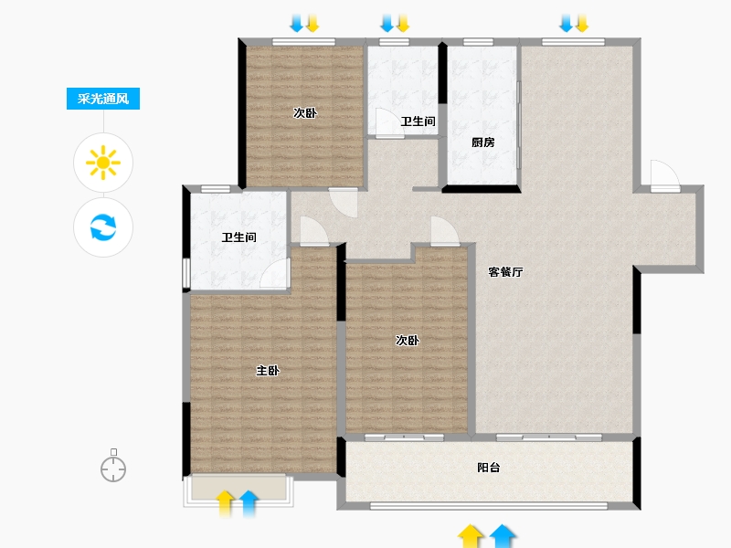 浙江省-金华市-金地大境花园-195.00-户型库-采光通风