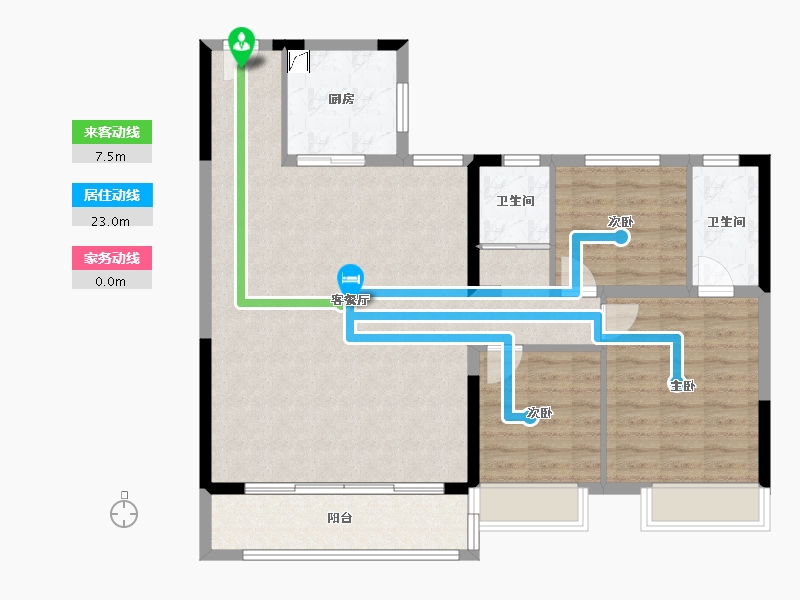 山东省-济南市-碧桂园凤凰源著-100.07-户型库-动静线