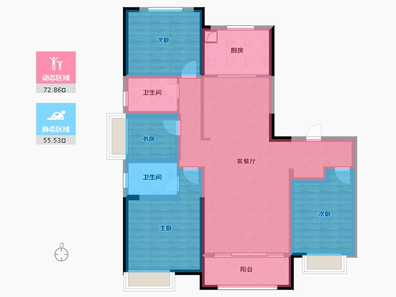 山东省-济南市-鑫苑御泉湾-114.41-户型库-动静分区