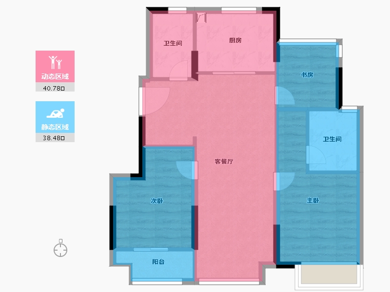 浙江省-嘉兴市-鸿翔金桂里-71.00-户型库-动静分区