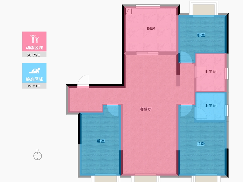 吉林省-长春市-中海锦城-87.83-户型库-动静分区