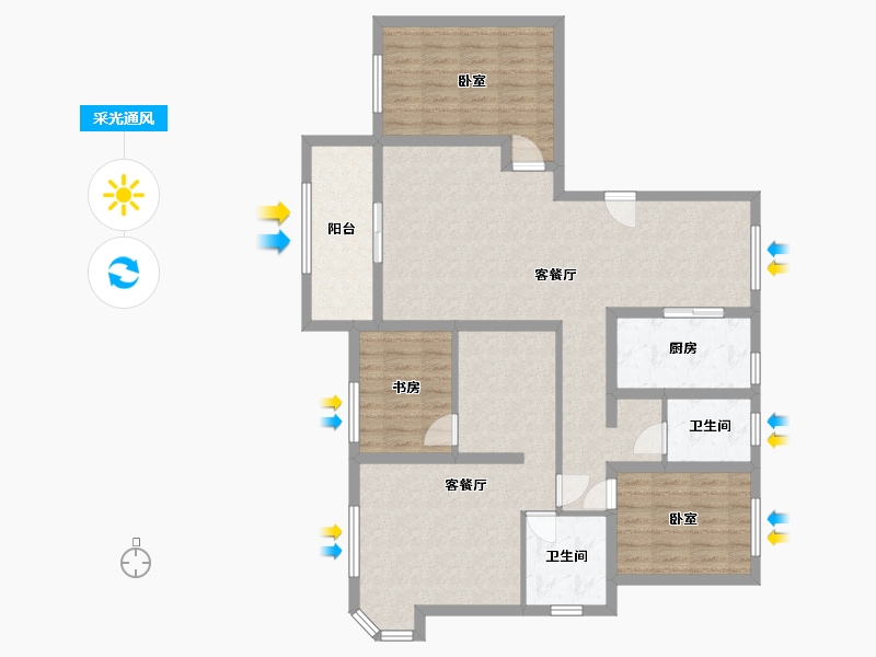 上海-上海市-绿地东上海-120.00-户型库-采光通风