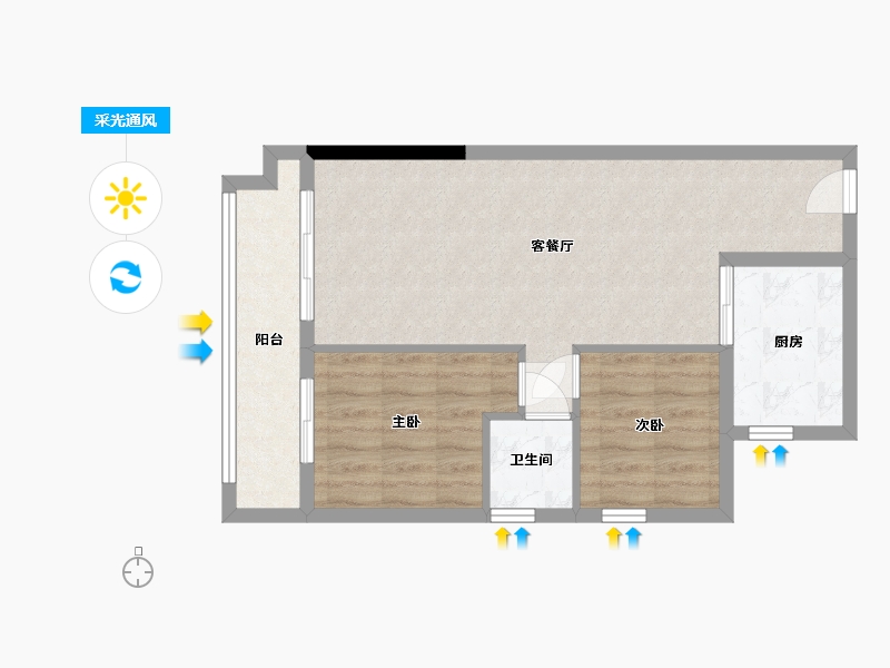 广西壮族自治区-南宁市-万丰岭上建安-65.00-户型库-采光通风