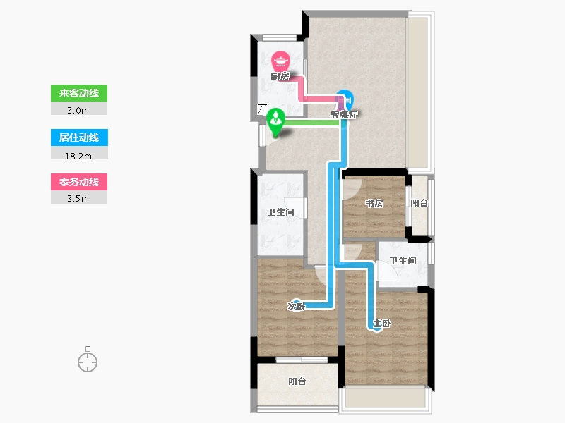 浙江省-嘉兴市-万城万杭府-78.00-户型库-动静线