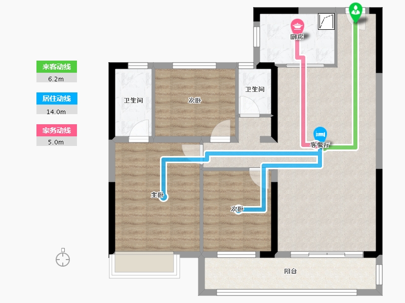 山东省-济南市-碧桂园凤凰源著-91.35-户型库-动静线