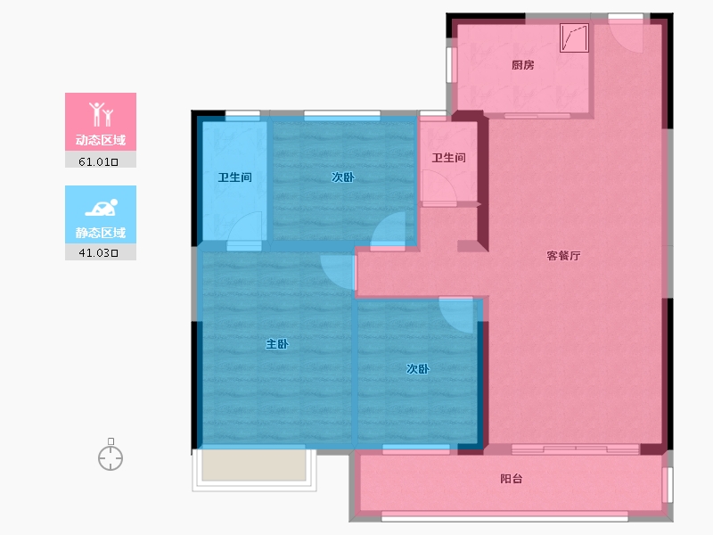 山东省-济南市-碧桂园凤凰源著-91.35-户型库-动静分区