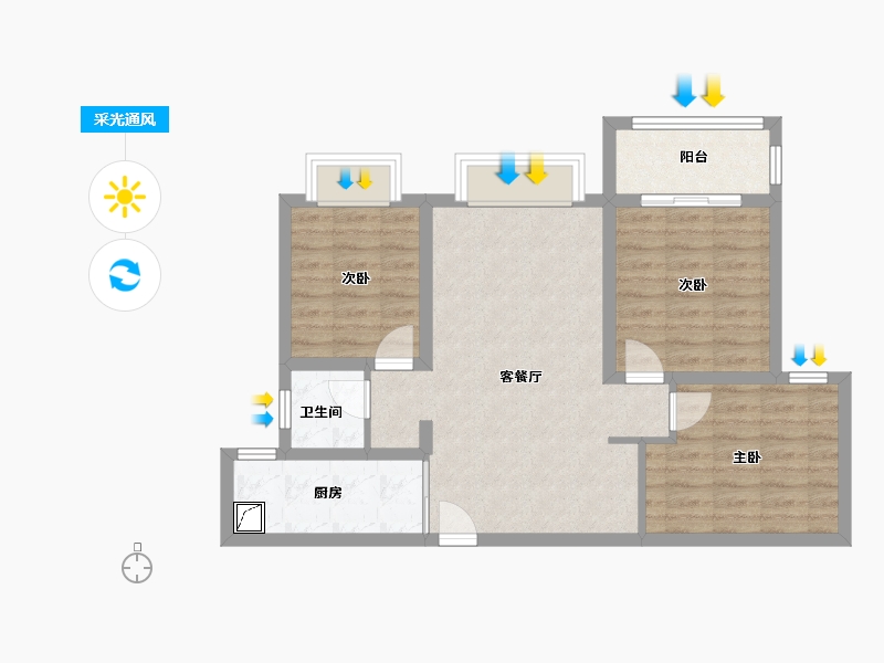 山西省-运城市-凤凰湾-72.29-户型库-采光通风