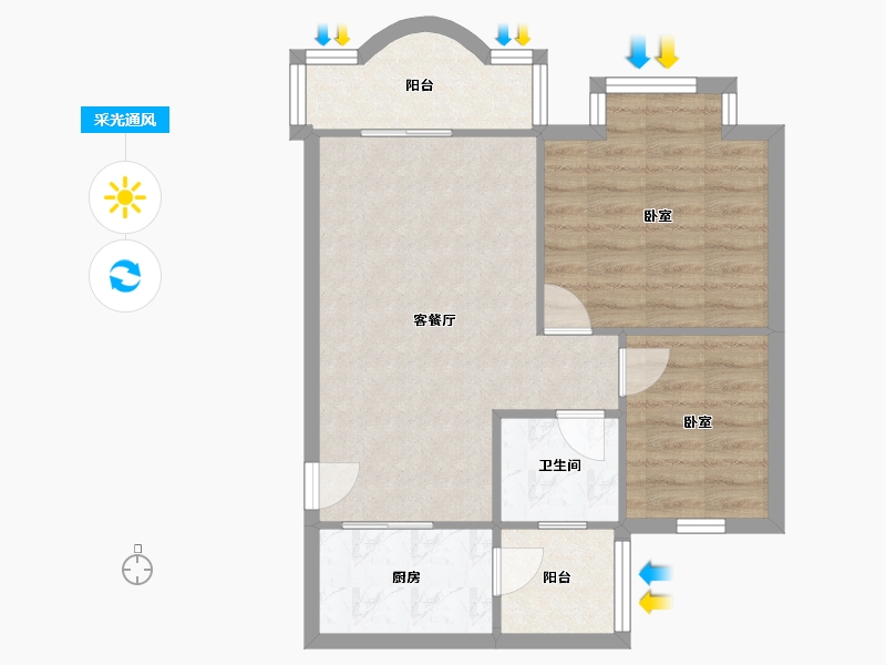 四川省-成都市-香江花园-61.20-户型库-采光通风