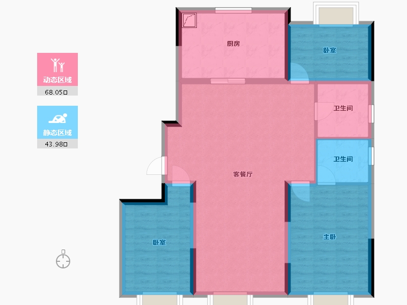 吉林省-长春市-中海锦城-101.14-户型库-动静分区