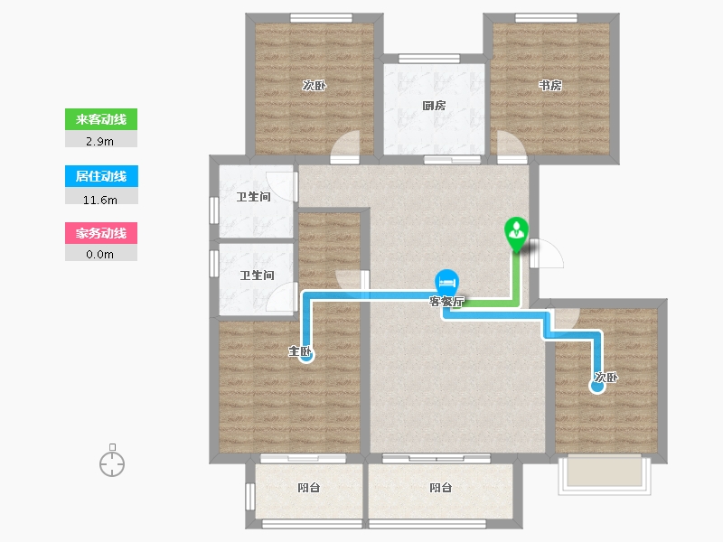 河北省-廊坊市-潮白河孔雀城瑞泽学府-113.51-户型库-动静线