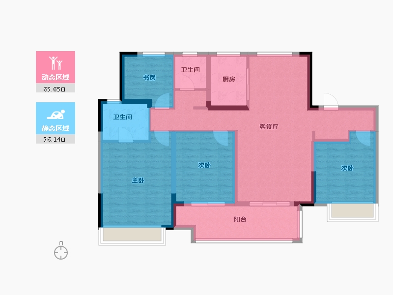 江苏省-盐城市-昕悦府-109.00-户型库-动静分区