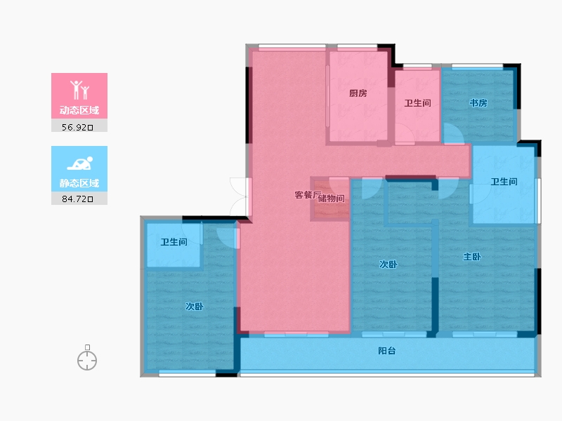 浙江省-嘉兴市-万城万杭府-128.00-户型库-动静分区