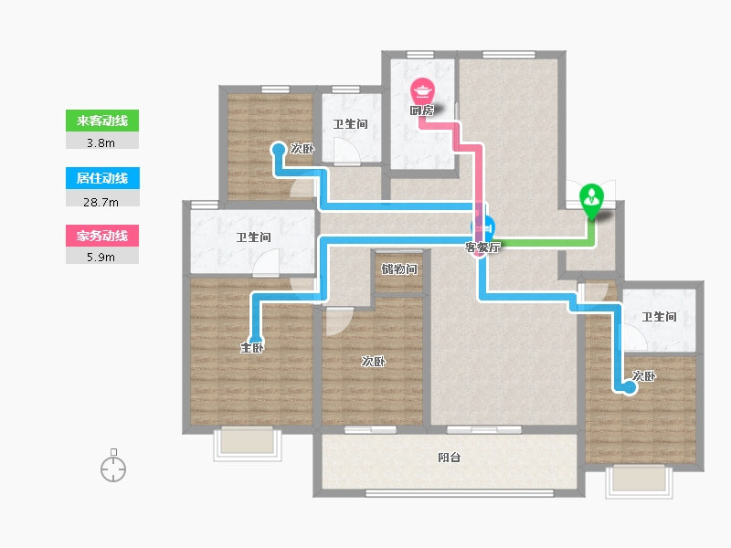 江苏省-南京市-河西金茂府-152.00-户型库-动静线