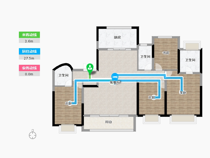 江苏省-南通市-东望府-144.00-户型库-动静线