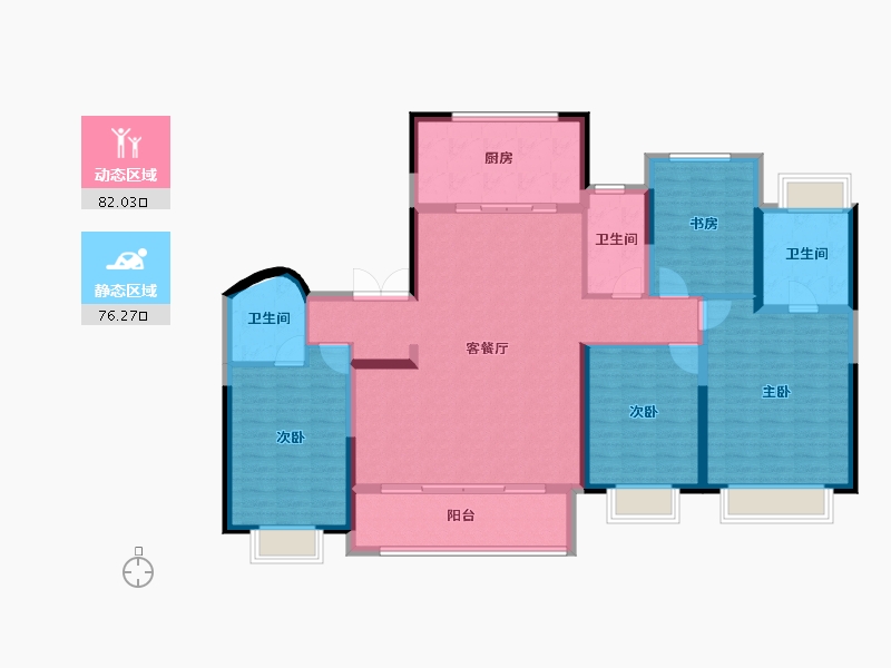 江苏省-南通市-东望府-144.00-户型库-动静分区