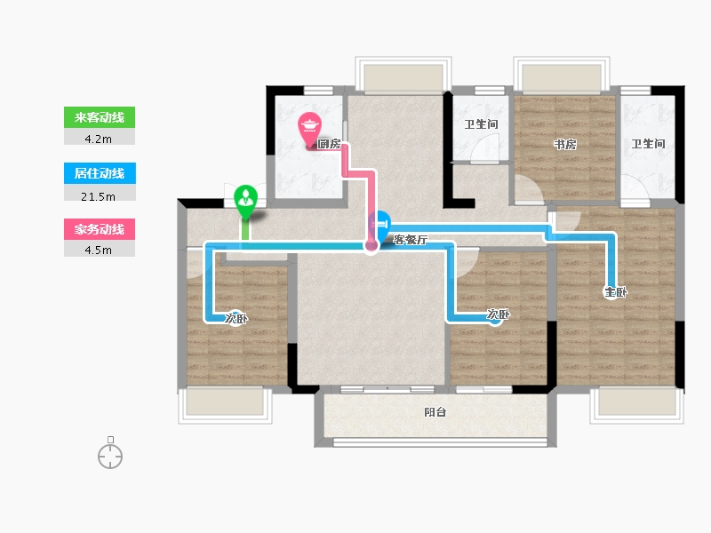 江苏省-南京市-福基凤滨嘉园二期-106.40-户型库-动静线