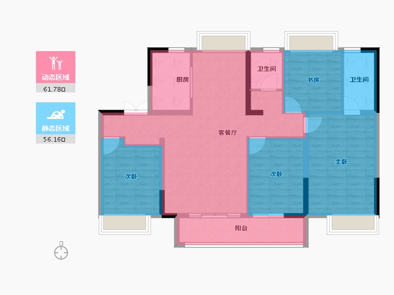 江苏省-南京市-福基凤滨嘉园二期-106.40-户型库-动静分区