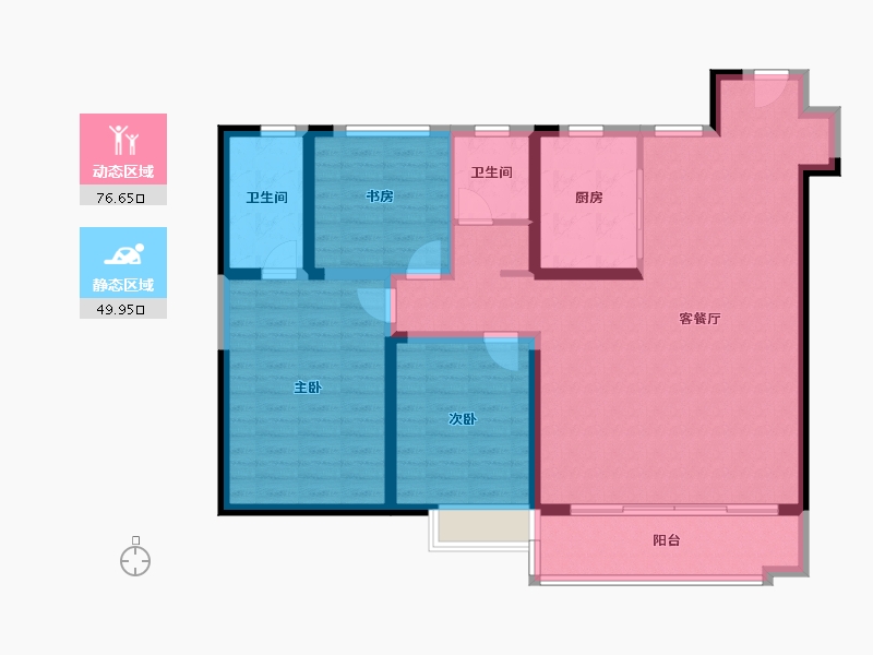 山东省-济南市-百脉悦府-114.41-户型库-动静分区